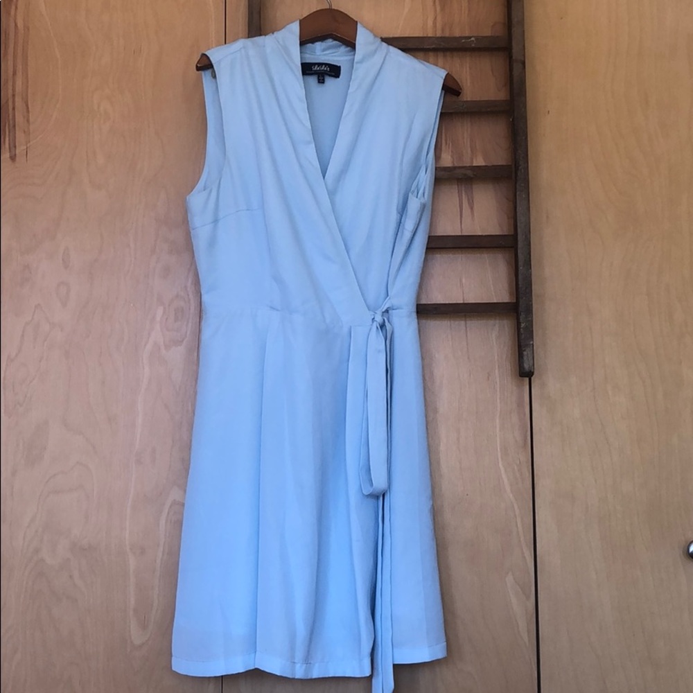 Light blue wrap dress